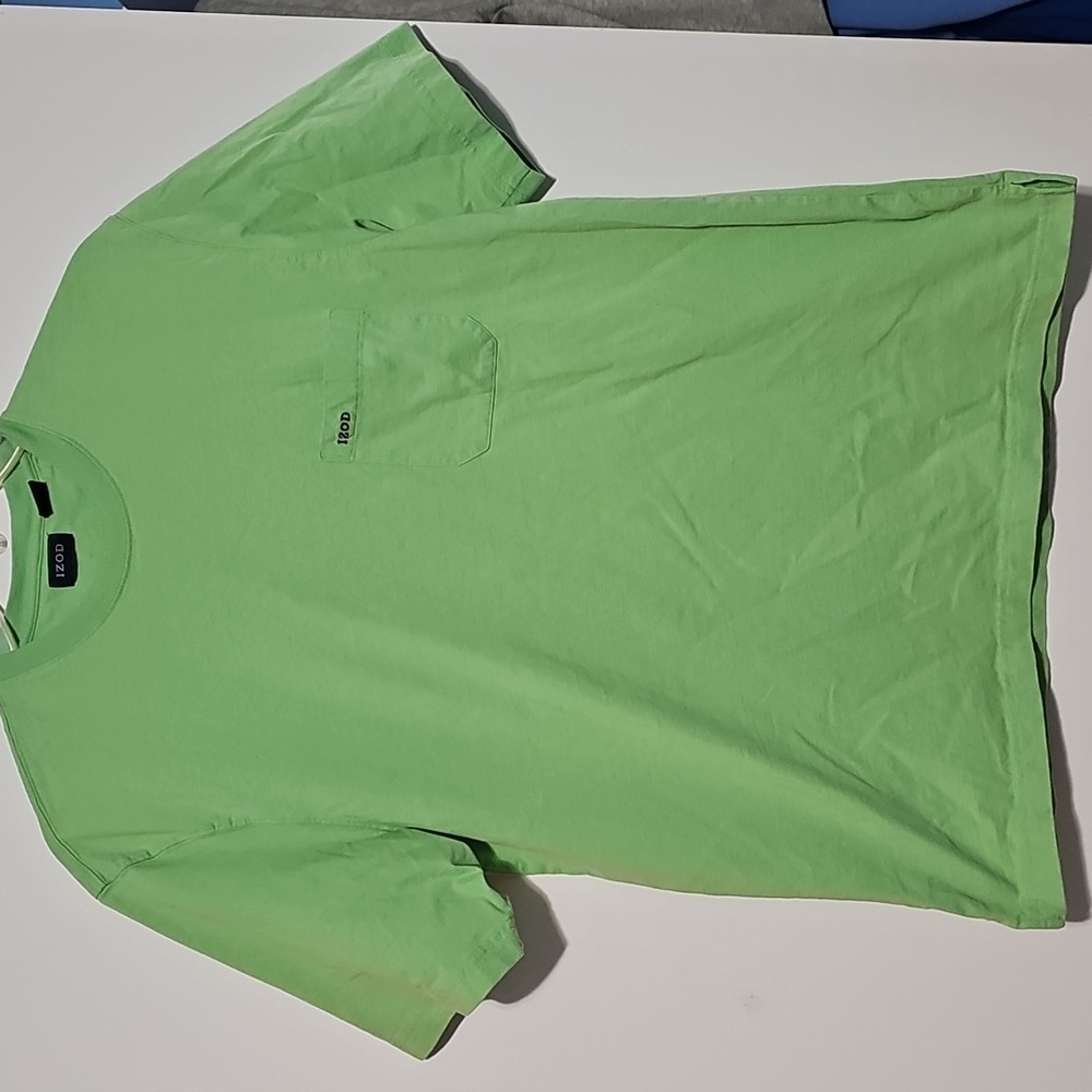 IZOD Men's Vibrant Lime Short Sleeve Tee Shirt Sz LARGE COTTON